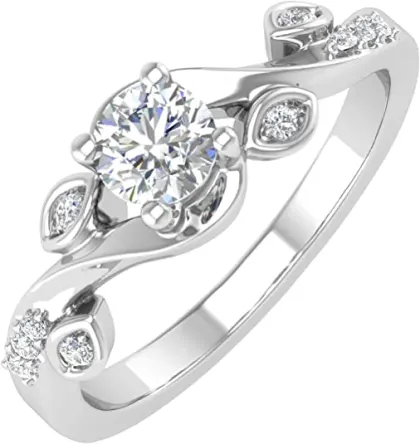 1/5 Carat Diamond Engagement Rings in 14K Gold (I1-I2 Clarity)