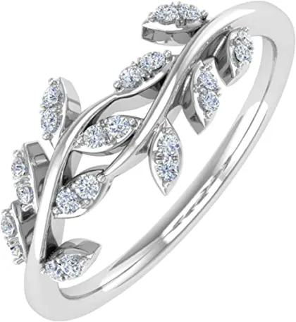 10K Gold Diamond Nature Wedding Band (0.15 Carat)